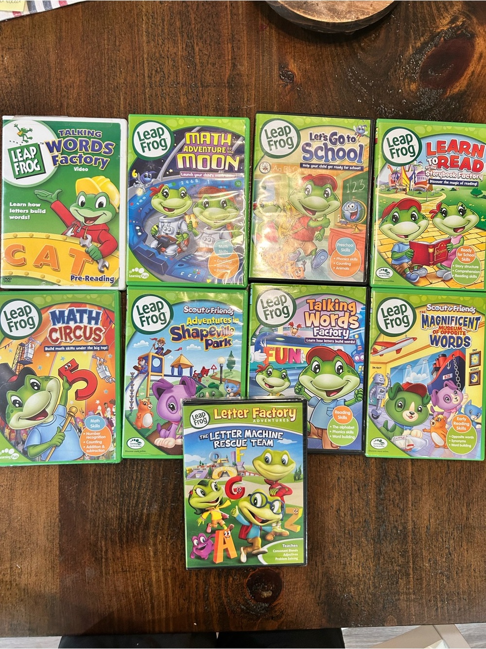 Mixed Lot of 9 Leap Frog Learning DVD's 2 brand new and rest in exc condition